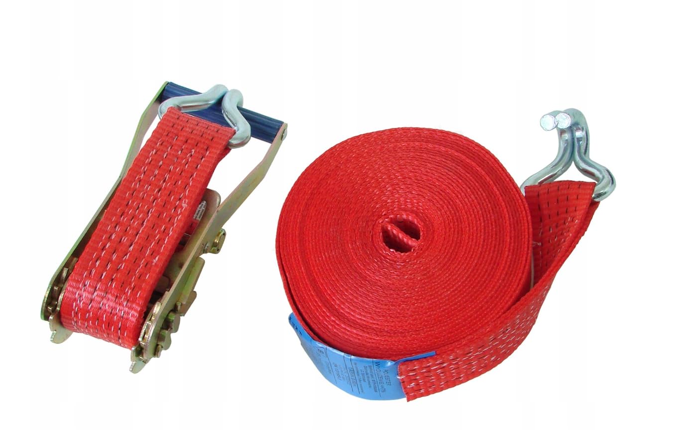 Correa de trinquete (10 m, resistencia 5 T, correa de fijación para remolque y coche, 50 mm de ancho, correa de trinquete, correa textil, accesorio de remolque x2