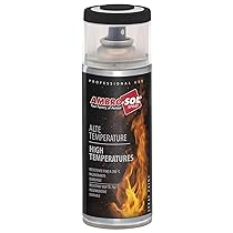 Ambro-Sol V400TEMP1 Smalto , Vernice Rinnova Superfici Soggette ad Alte Temperature, Bomboletta Spray in Banda Stagnata Riciclabile 400 ml, Nero Opaco