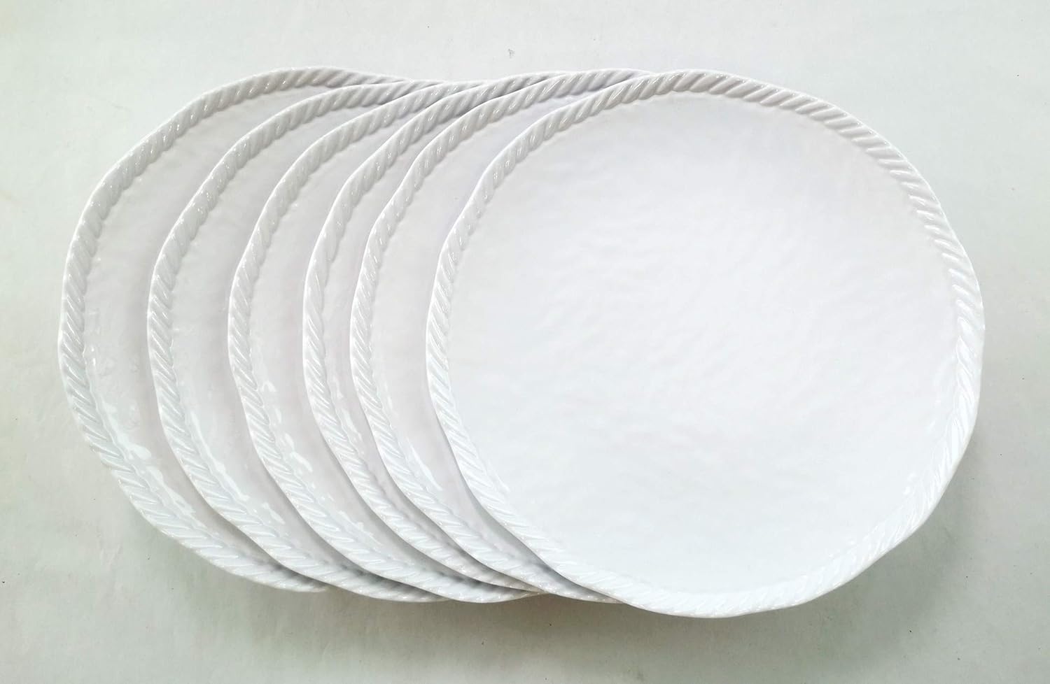 White Nautical Rope Melamine Dinner Plate 9 inch 6 pack (6)
