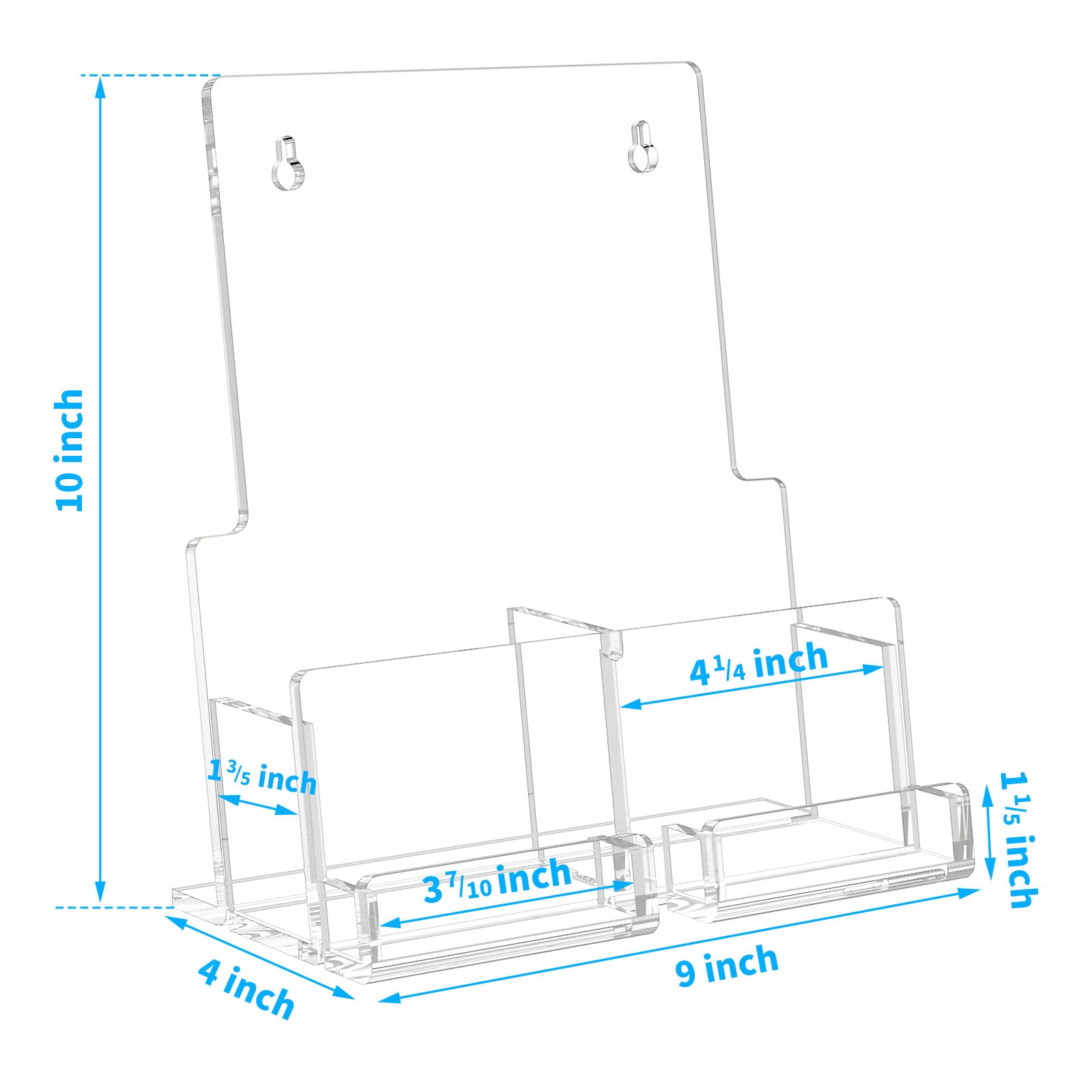 NIUBEE Soporte acrílico para folletos de 8.5 x 11 pulgadas, soporte transparente para folletos con soporte acrílico para tarjetas de visita, soporte de exhibición de folletos de plástico para