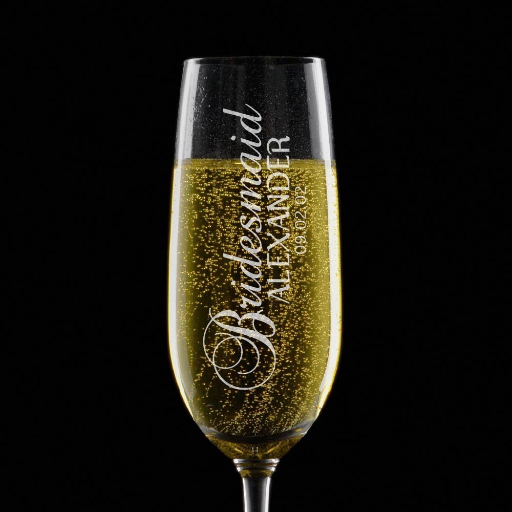 Be Burgundy Personalized Bridesmaid Champagne Flutes, Bridesmaid Gifts, Bridal Party & Bridal Shower Champange Glasses, Engraved
