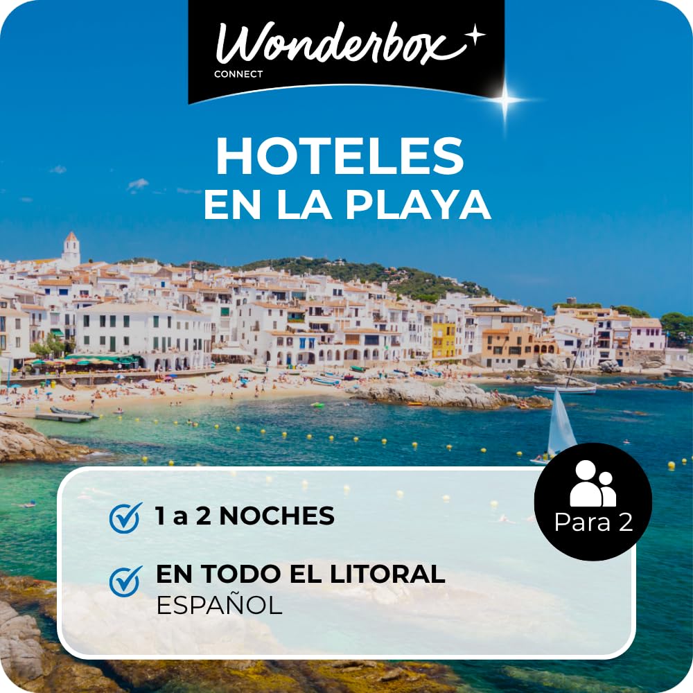 WONDERBOX – Cofre Regalo Escapada a la Playa - De 1 a 2 Noches para 2 Personas - Escapada para Parejas - Regalar experiencias - Hoteles Cerca del mar para desconectar y evadirse