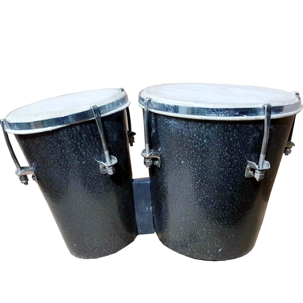 Wooden Bongo Drum Set Black-image-47