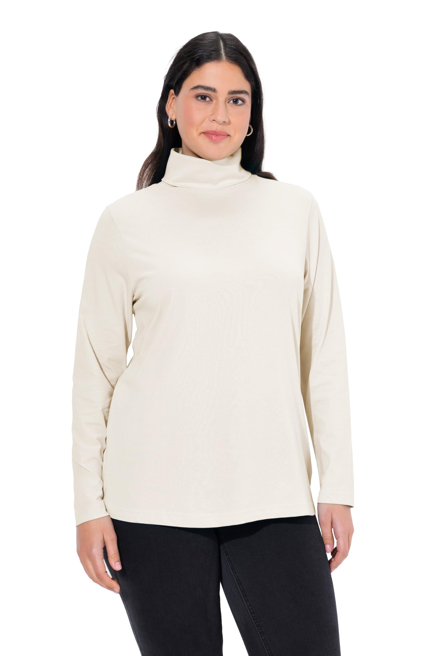 Ulla Popken Damen große Größen Übergrößen Plus Size Shirt, Rollkragen, Slim, Langarm 646813