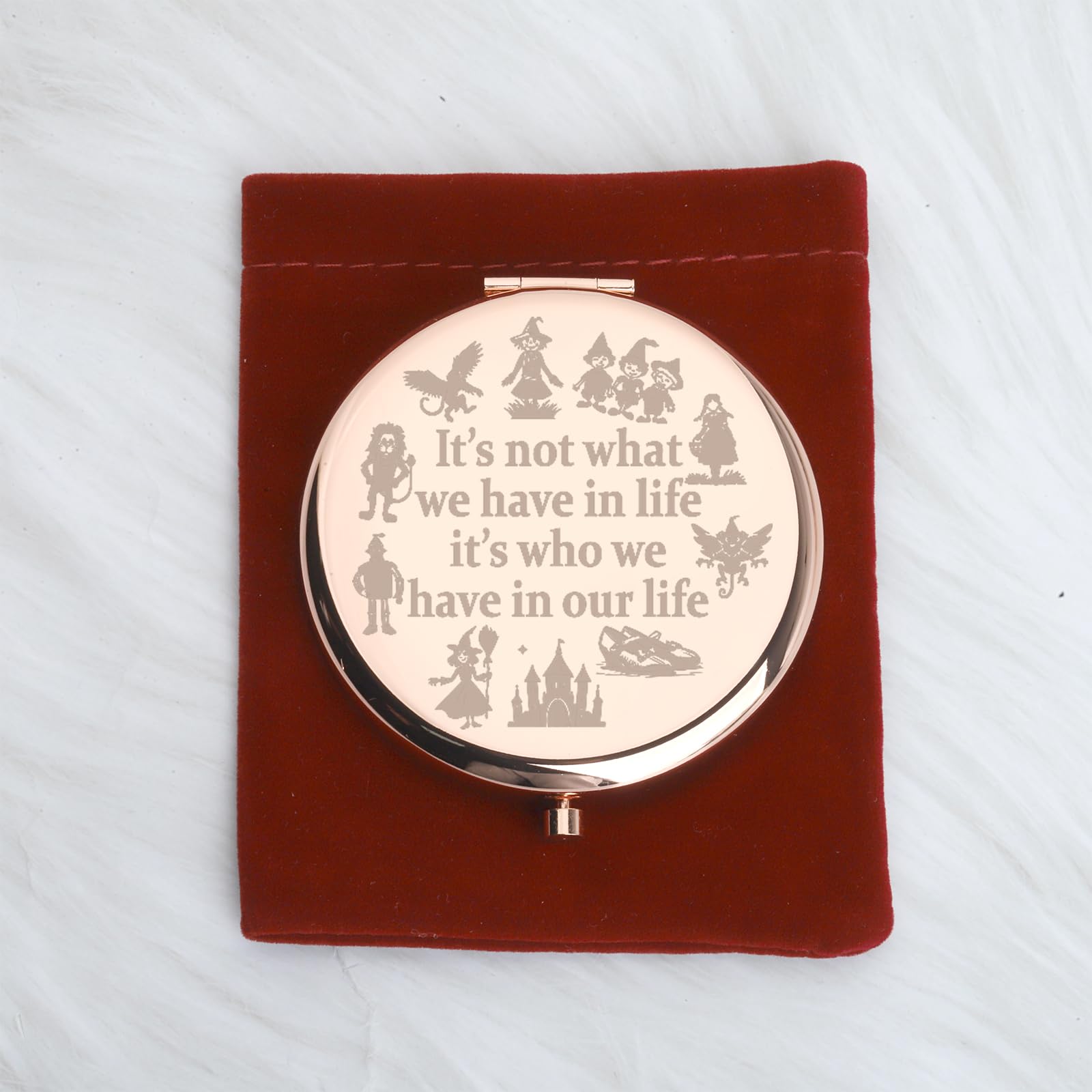 WUSUANED Wizard Inspired Makeup Mirror It’s Not What We Have in Life It’s Who We Have in Our Life Mirror Oz Friends Gift