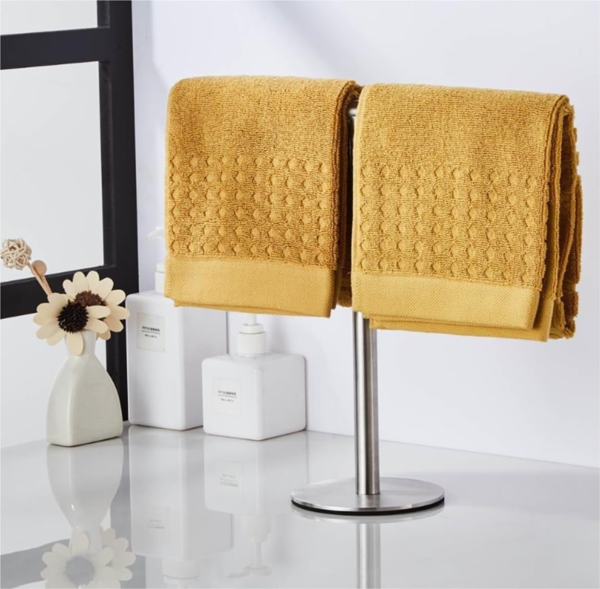 Handtuchständer, Handtuchhalter, Handtuchständer aus Edelstahl, T-förmiger Handtuchhalter für Badezimmer, Waschtisch, Arbeitsplatte, Badetuchhalter, Handtuchregal, freistehender Handtuchhalter (Farb