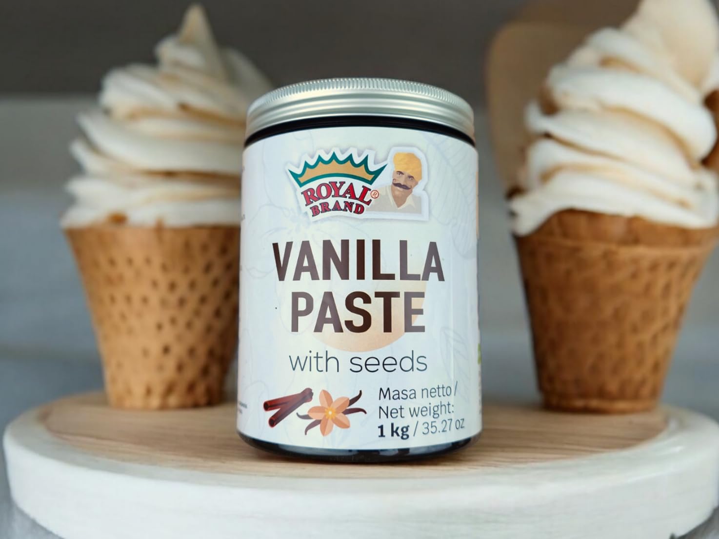 Royal Brand Bourbon Vanille Paste 1 kg Gourmet – Intensives Vanille Aroma ohne Konservierungsstoffe