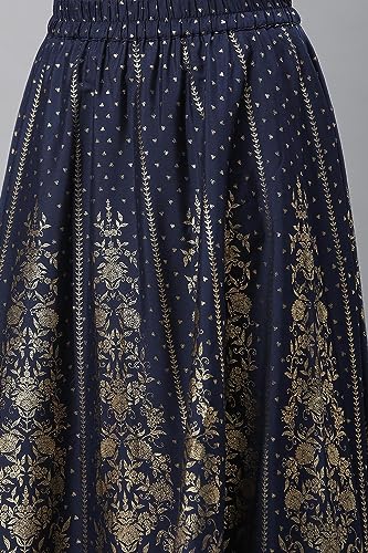 Image of Aurelia Women Polyester Printed Strechable Maxi Skirt | Ankle Length Skirt