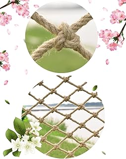Treehouse Climbing Jute Hemp Rope Netting,Kids Safety Net,Indoor Ceiling Decor Net,Stair Anti Falling Net,Heavy Duty Rope Cargo Net,Garden Protection Fence Decor Ceiling Net