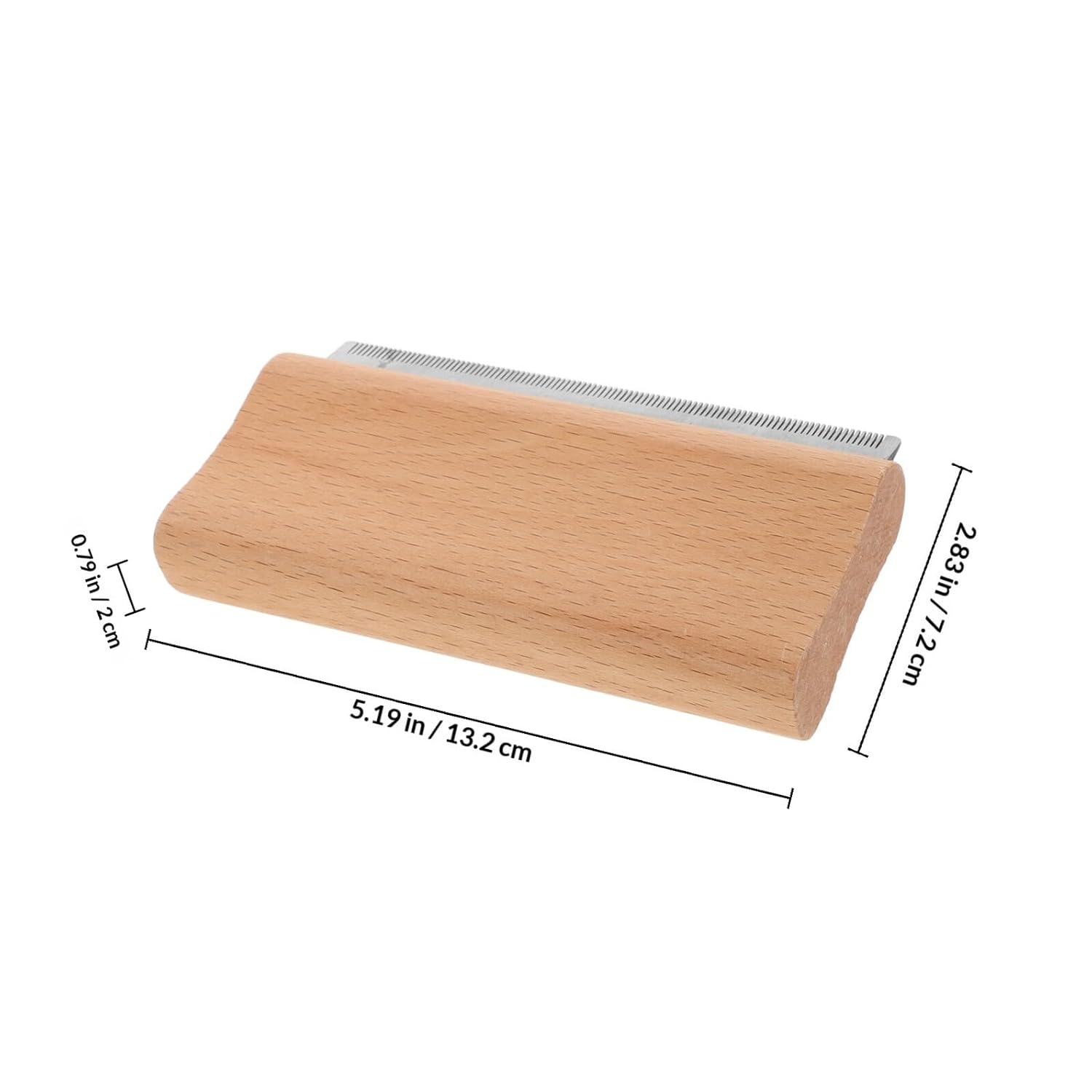 Toddmomy Horse Grooming Brush and Shedding Scraper, Large 12.5cm Wooden Handle, Stainless Steel Teeth for Horse Hair Removal and Stable Care