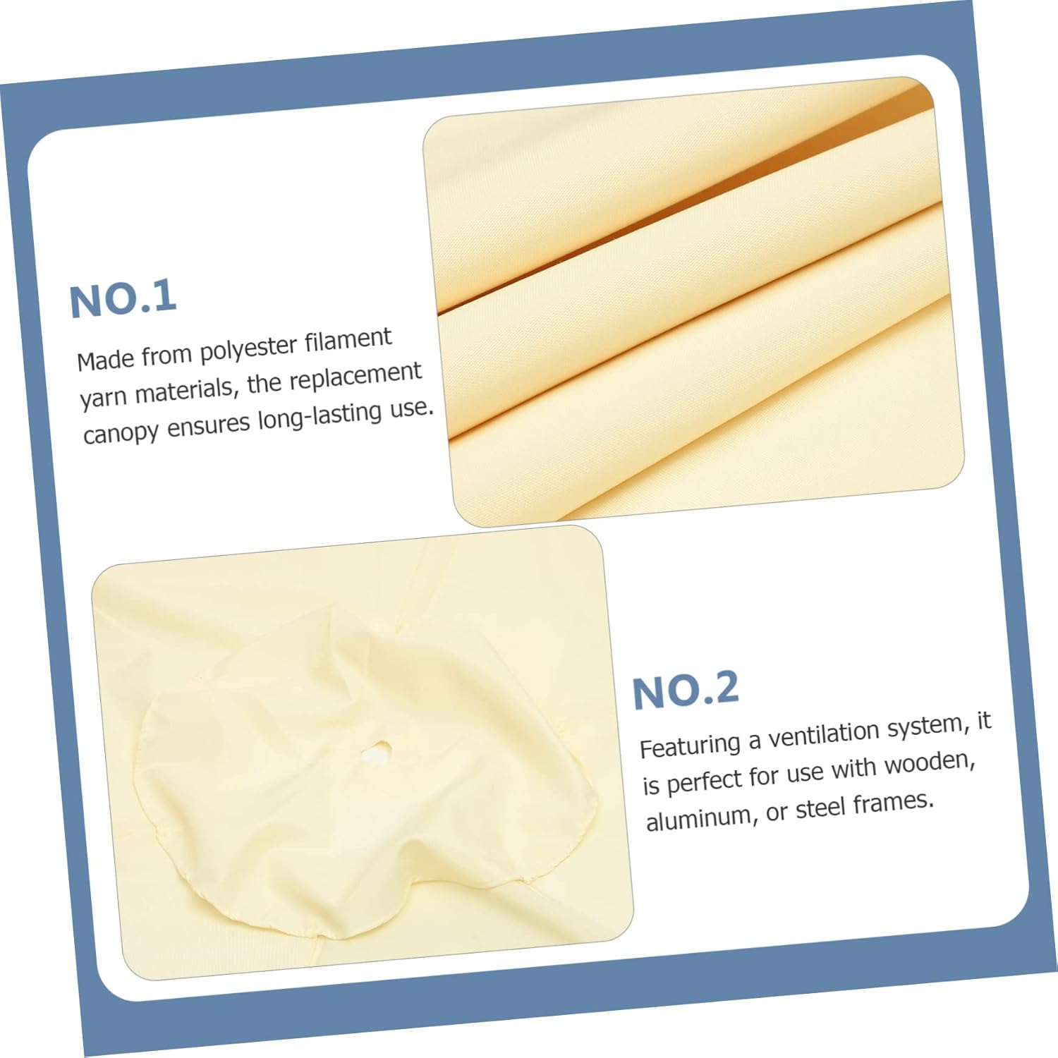 Patio Umbrella Replacement Canopy Sun Rain Resistant Cover for Beach and Garden Lightweight Easy Maintenance Stylish Design for