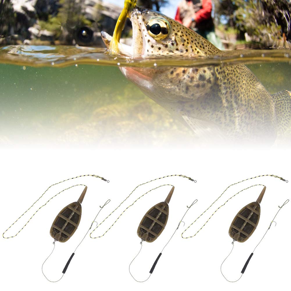3-Piece Inline Method Feeder 91g for Fishing Tackle Anglers