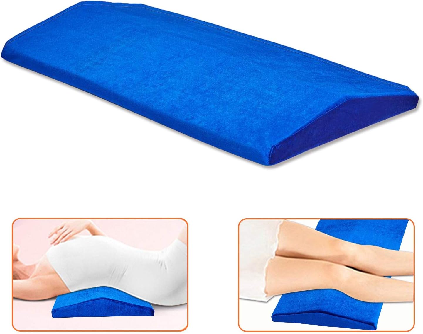 Lumbar Support Pillow, Multifunctional Lumbar Support Cushion for Hip,Sciatica and Joint Pain Relief,Orthopedic Side Sleeper Bed Pillow Soft Memory Foam,with Heat Dissipating Gel & Washable Cover