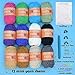 12 Pack Beginners Crochet Yarn Coffee Brown Beige Grey Cotton Easy Crochet Yarn for Crocheting Knitting Beginners with Easy-to-See Stitches Multiclor Mini Beginner Crochet Kit(12x25g)