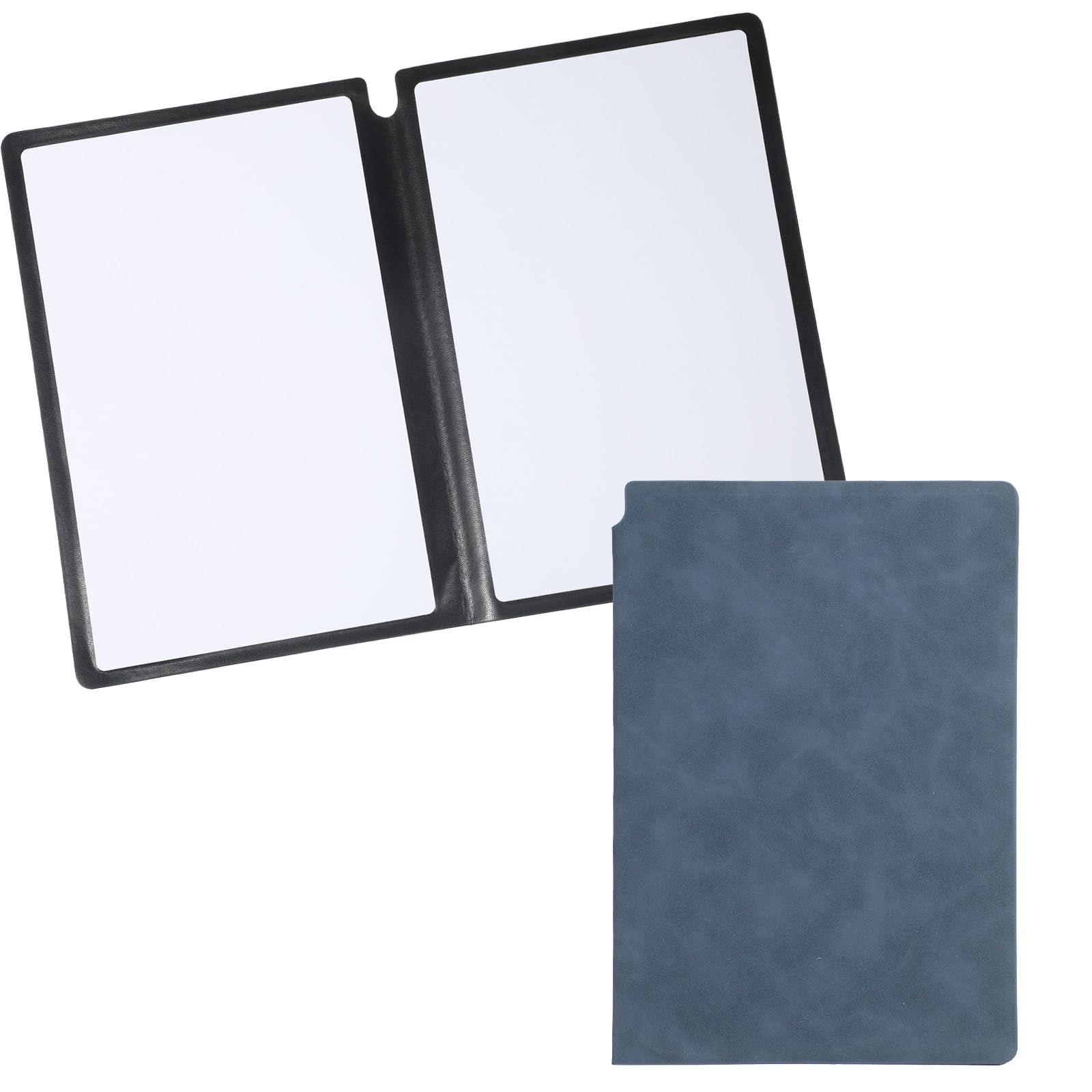 Thinp A5 Dry Erase Notebook, 9.5x6.6 Inch Whiteboard Notebook Reusable Folding White Board Double Sided Handheld Whiteboard for Business Office School Home (Blue)