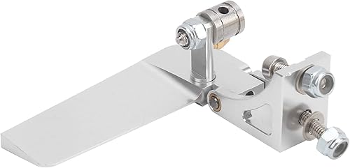Miniatura 7 de Timón de barco RC de aleación de aluminio de 2.047 in, para 11.8-19.7 in, modelo de yate a control remoto eléctrico con recogida de agua, dirección