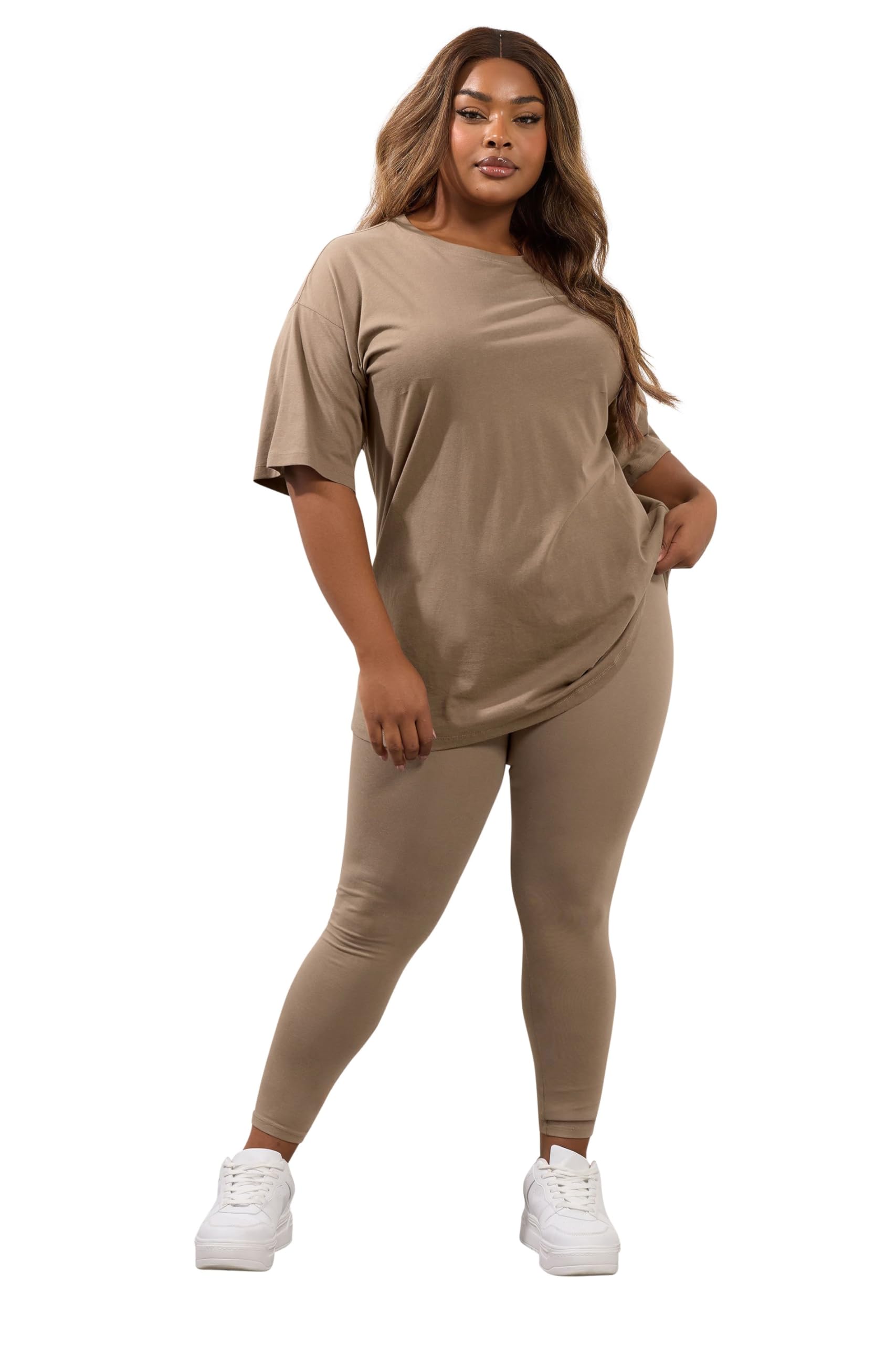 Yours Women's Natural Elasticated Jersey Leggings In Size 24