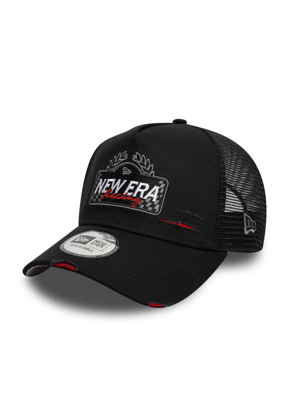New Era Motorsport Trucker CapEra Men/Snapback - Curved Brim Cap Baseball Snapback, with Peak, Peak All-Season Spring Summer Autumn Winter - One Size Black