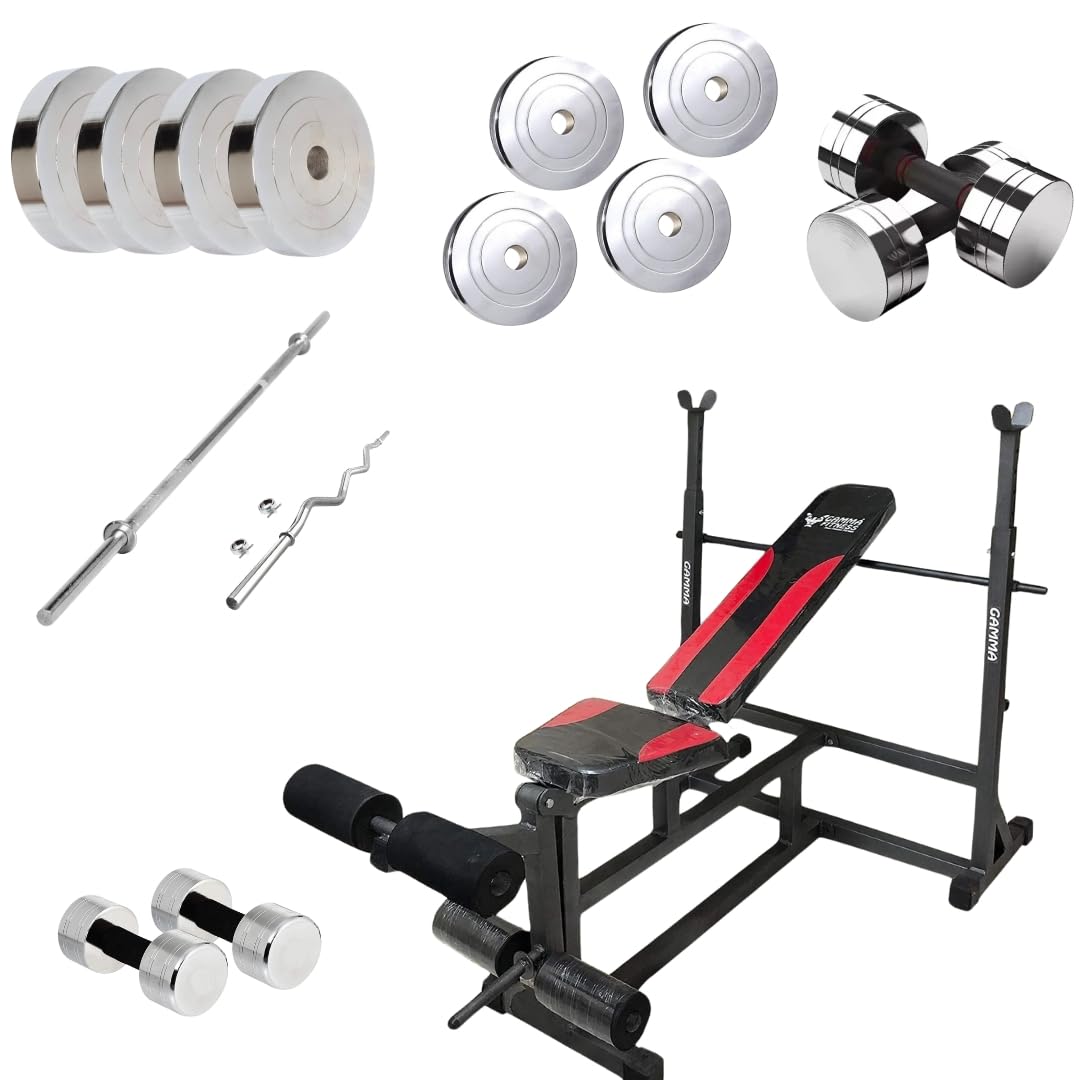 Multi Adjustable 6 in 1 Semi Commercial Bench MB-127 with 7 Feet Rod, 4 Feet Curl Rod, Dumbbell Rods & Steel Plates for Home Gym Setup (100 Kg)-image-28