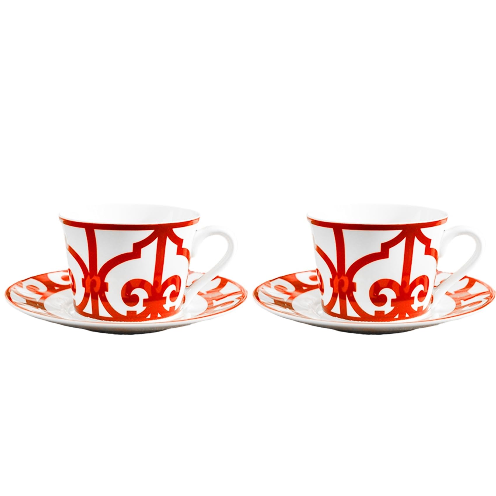 Aundhegrtt 2X Court Bone China Coffee Cup and Plate Luxury Afternoon Tea Cup Coffee Cups and Saucers Couple Home Cup and Plate Set