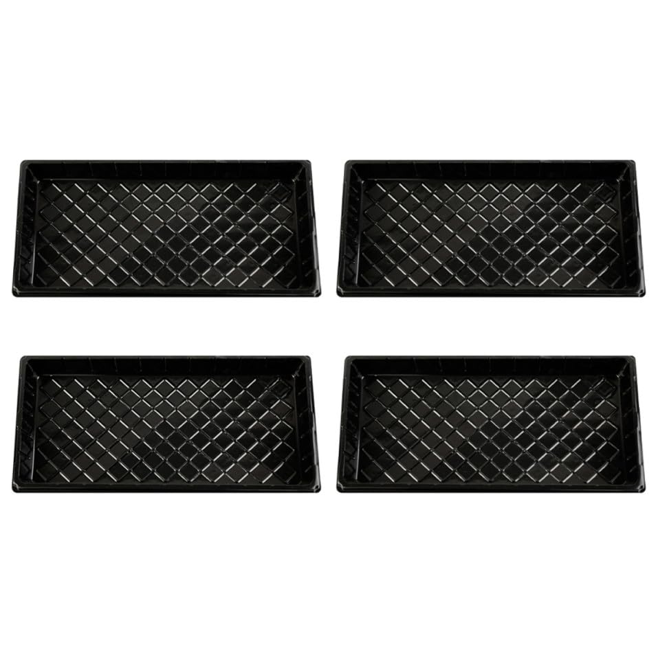 HINTRMENT Hydroponic Nursery Tray Planter Pot 4 PCS 11 X 21 Inches Veggie Tray for Vegetable Garden Micro Seeds Without Drain Holes