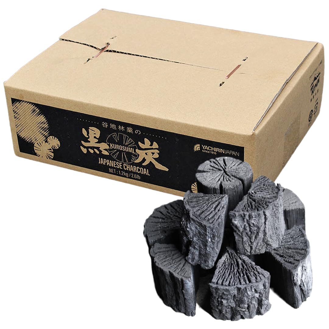 Amazon.co.jp: 谷地林業 黒炭 一級品 木炭 ナラ 切炭 着火が早い 高