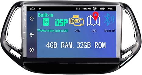 10 1 inch car stereo radio for jeep compass 2016 2018 with wireless carplay android 12 radio with bluetoothwifiswcmirror link support gps