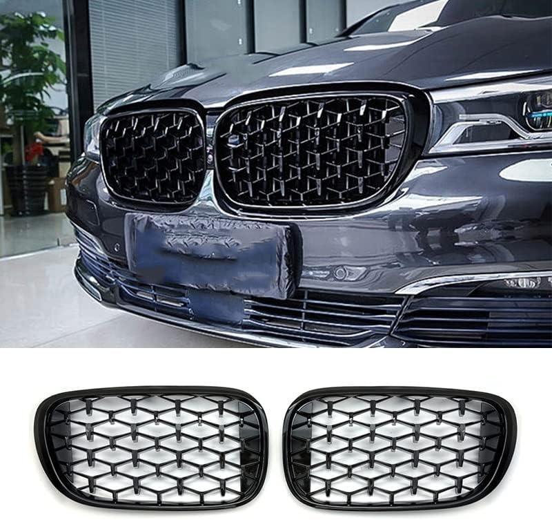 BMW 7シリーズ G11 G12 740i 750i 760i 2016-2020 ダイヤモンドスタイル フロントキドニーグリル BMW G11  G12 7シリーズ 前期車 セダン用 フロント艶黒 キドニー グリル 730 740 750 760 Mスポーツ - Future Design  Drycarbon parts 【FUTURE DESIGN】BMW G11 車用 グリル にとって 7 シリーズ G11 G12 2016-2020 用 ダイヤモンド様式の前部キドニーのグリルの競争 取り替え