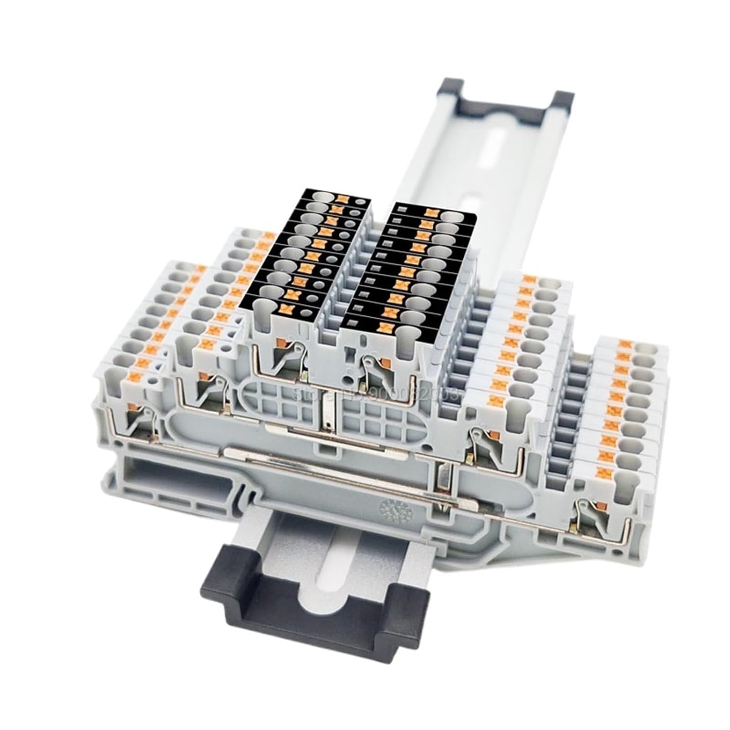 PT1.5-3L-PV 3 Level Equipotential Bonding Push-in Din Rail Terminal Block 1.5mm² Terminal Wire Connector PT 1.5-3L-PV(5 Pcs)