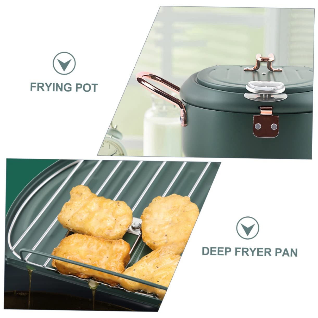 MAGICLULU Induction Cooker Fryer Japanese Style Tempura Mini Pan Non-stick Frying Pan Drainable Basket