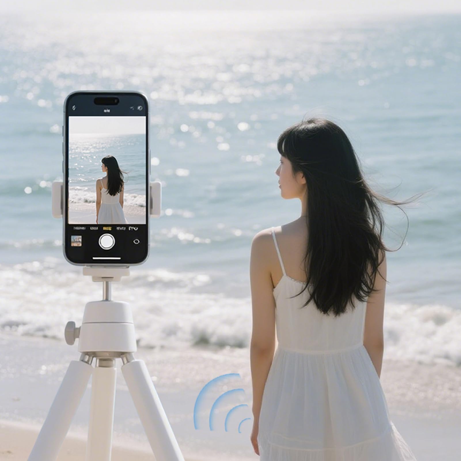 Gedourain Schermo di Visualizzazione HD per Monitoraggio Selfie del Telefono con Attacco Magnetico per Accoppiamento Rapido, Fotografia Visiva BT per Appassionati di Fotografia All'aperto (Grigio)