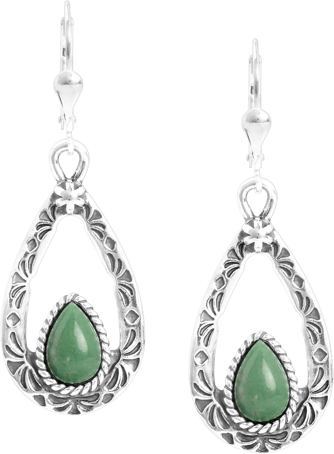 American West Jewelry Sterling Silver Women's Drop & Dangle Earrings Choice of Gemstone Color
