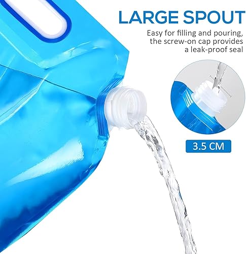 Miniatura 4 de Bolsas de agua  Jarras vacías de galón con tapas  Sin BPA  (juego de 4 bolsas) Bolsa de almacenamiento  Jarra de plástico  Dromedario plegable