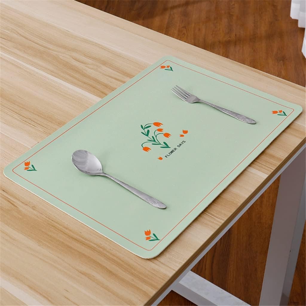 6 Pcs Rectangular Table Mat Placemat Pad Kitchen for Dining Anti-scalding Insulation Placemat in Kitchen Accessories (Color : A) (D)