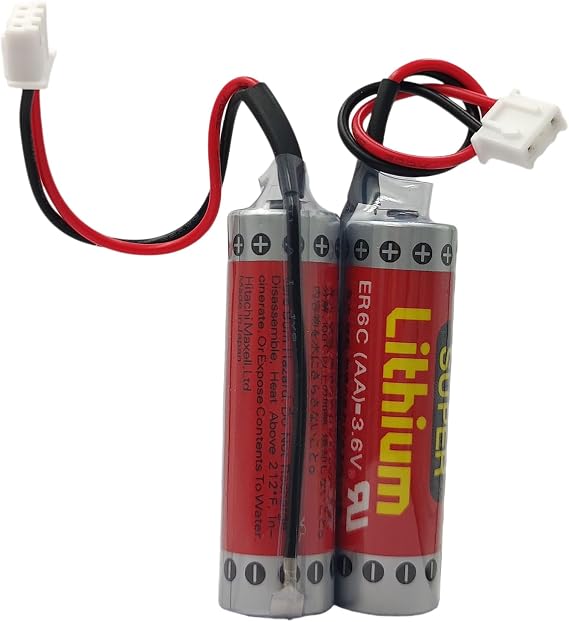 (2-Pack) ER6C AA 3.6V 1800mAh PLC Battey Replace for FX F2-40BL with White Plug