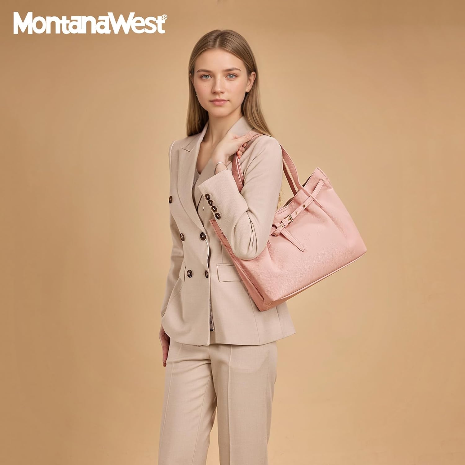 Montana West Tote Bag for Women Designer Purses and Handbags with Belted Detailing