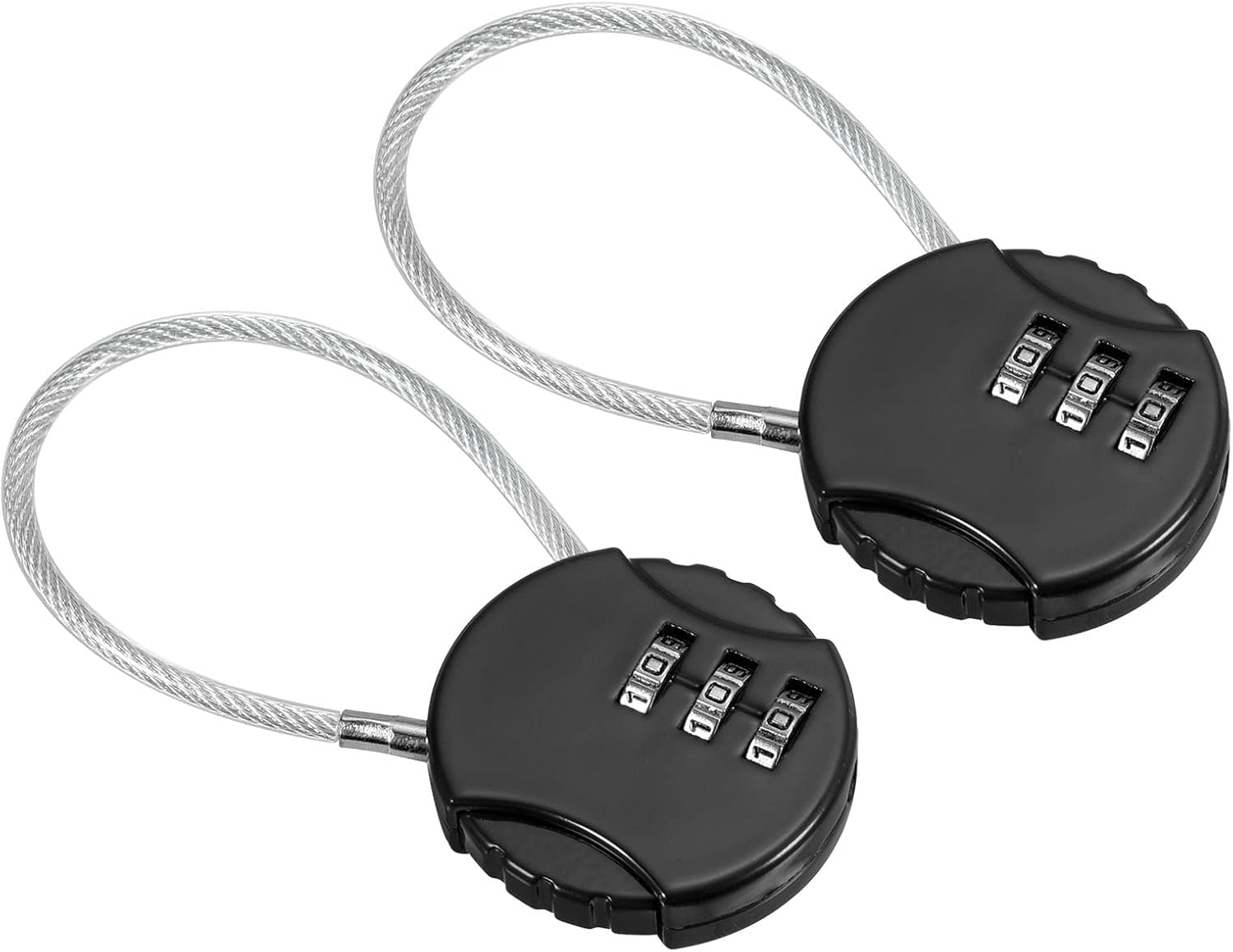 HUDUX 2Pcs Luggage Number Lock, Combination Lock Padlock 3 Digit Outdoor Waterproof Padlock for School Gym Locker, Sports Locker, Fence, Toolbox, Gate, Case, Hasp Storage (Black&Silver)-image-28