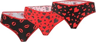 طقم ملابس داخلية قطن 3 قطع بطبعة اشكال للنساء من ام بي 3، متعدد الالوان، مقاس S