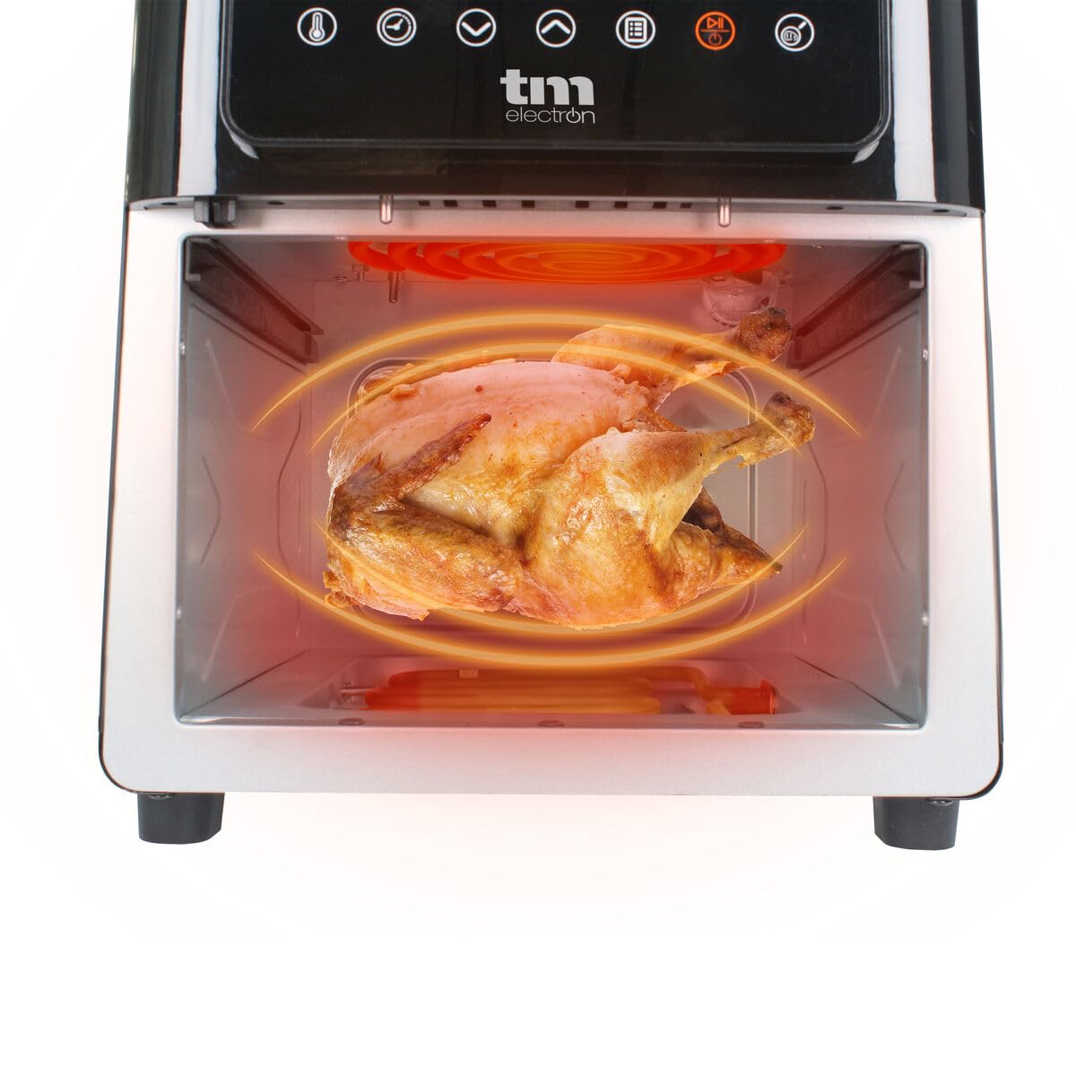 Freidora de aire TM Electron TMPFR290 9 L · 2000 W · Panel táctil · 12 programas · Cesta antiadherente · Negro
