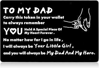 Fathers Day Dad Gifts from Daughter to My Dad Wallet Insert Card Christmas Valentines Day Gift From Daughter Dad Birthday Gifts for Step Dad from Little Girl Kid I Love You Father Step Father Wedding