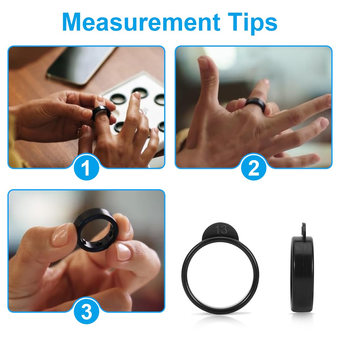 IKOPFLN 1 Pezzo Ring Kit di misurazione Misura Ring prima dell’acquisto isurazione precisa per comfort e accuratezza massimi Compatibile con ogni tipo di dito