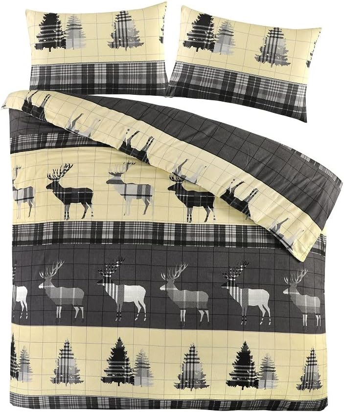 Bluemoon Bedding® 100 Brushed Cotton Flannelette Xmas Stag Duvet Cover