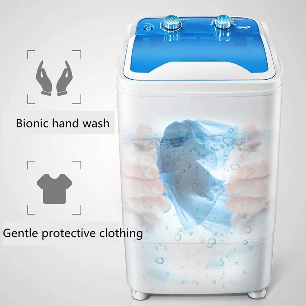 Machine à Laver Portable 7 kg capacité Totale Lavage de cuve Unique déshydratation essorage Nettoyage en Profondeur Compact pour Les dortoirs de Camping Appartements Chambres,Noir