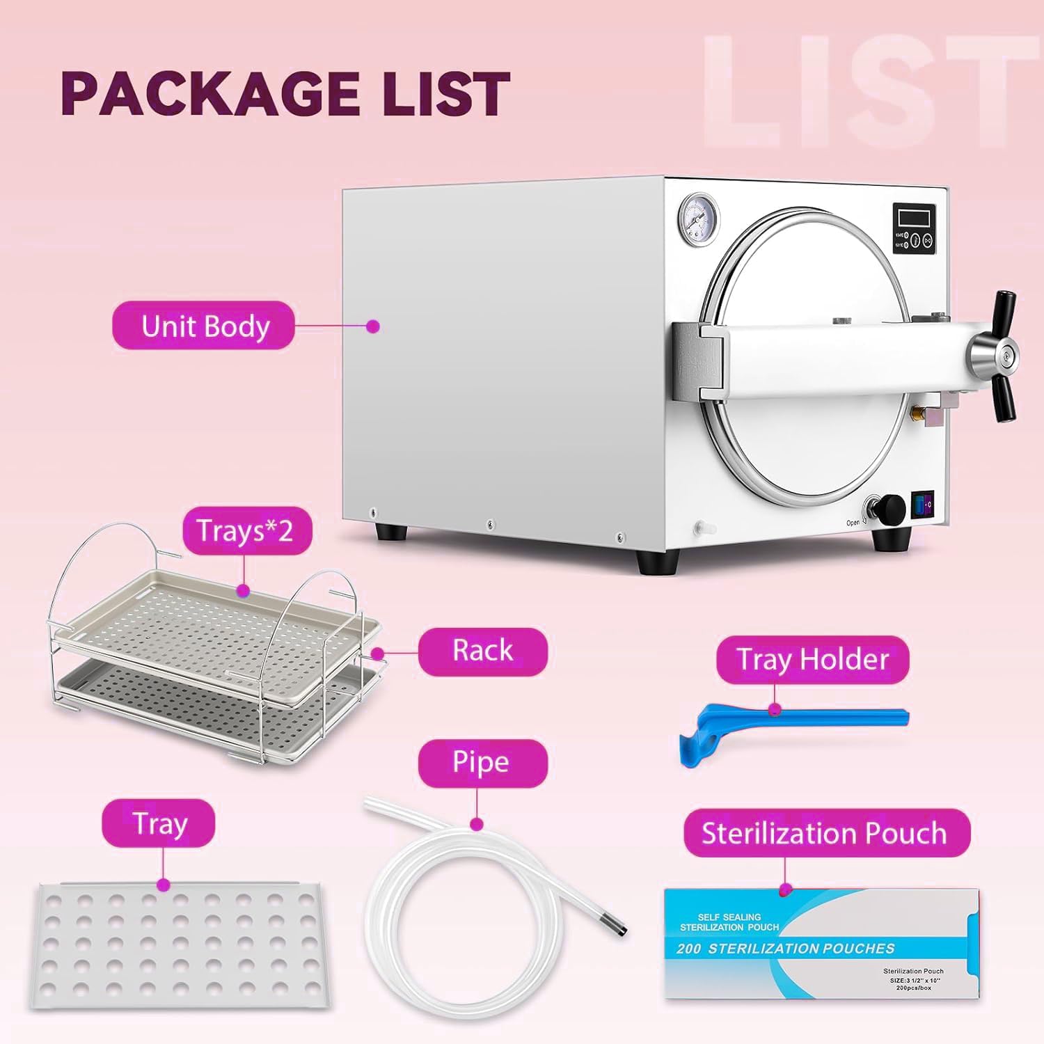 Esterilizador autoclave, equipo de laboratorio de control de vapor de alta temperatura para oficinas pequeñas y laboratorios