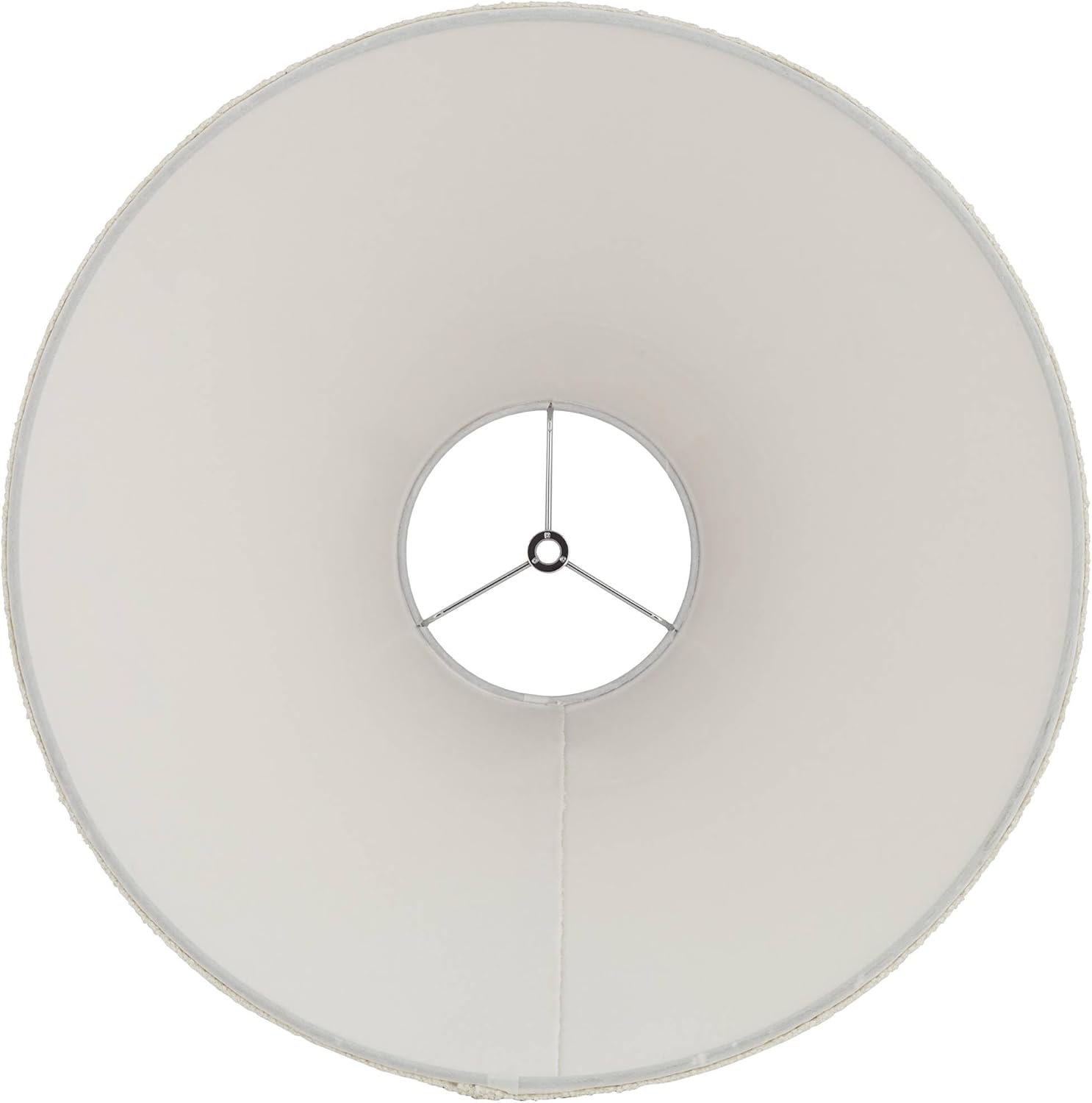 6" Top x 19" Bottom x 10" High x 10" Slant Lamp Shade (Pre-Assembled) Replacement Large Off White Tapered Empire Conical Modern Boucle Woven Fabric Spider Harp Finial - Springcrest