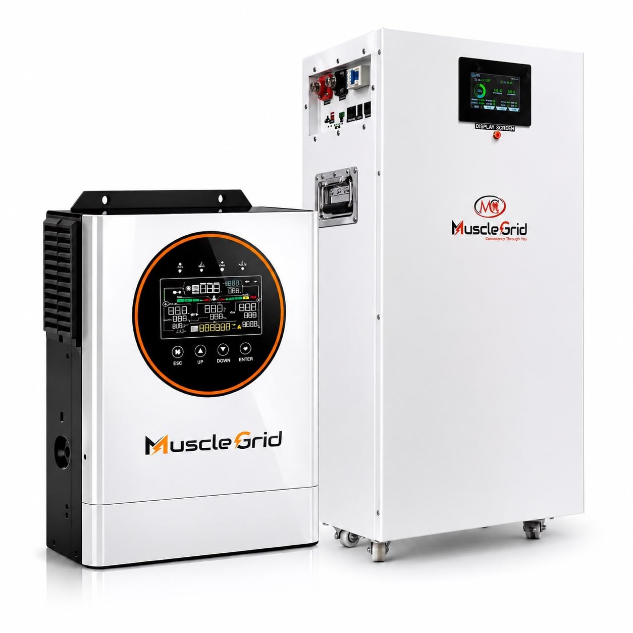 MuscleGrid 6.2kW Hybrid Solar Inverter with 51.2V 314Ah Battery Combo, 9kW PV Support, IP43 Rated, Big Display Solar Backup System for Home, Office & Commercial Power-image-28