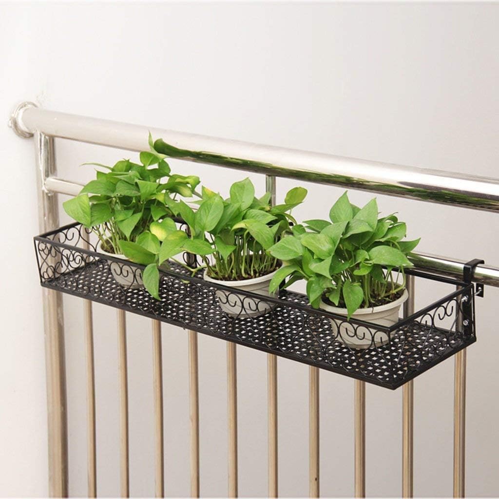 Biały stojak na kwiaty do zawieszenia na ścianie, na balkon, do domu, ogrodu, na taras, dekoracja, regał prezentacyjny, regał na rośliny, 100 x 20 x 12 cm
