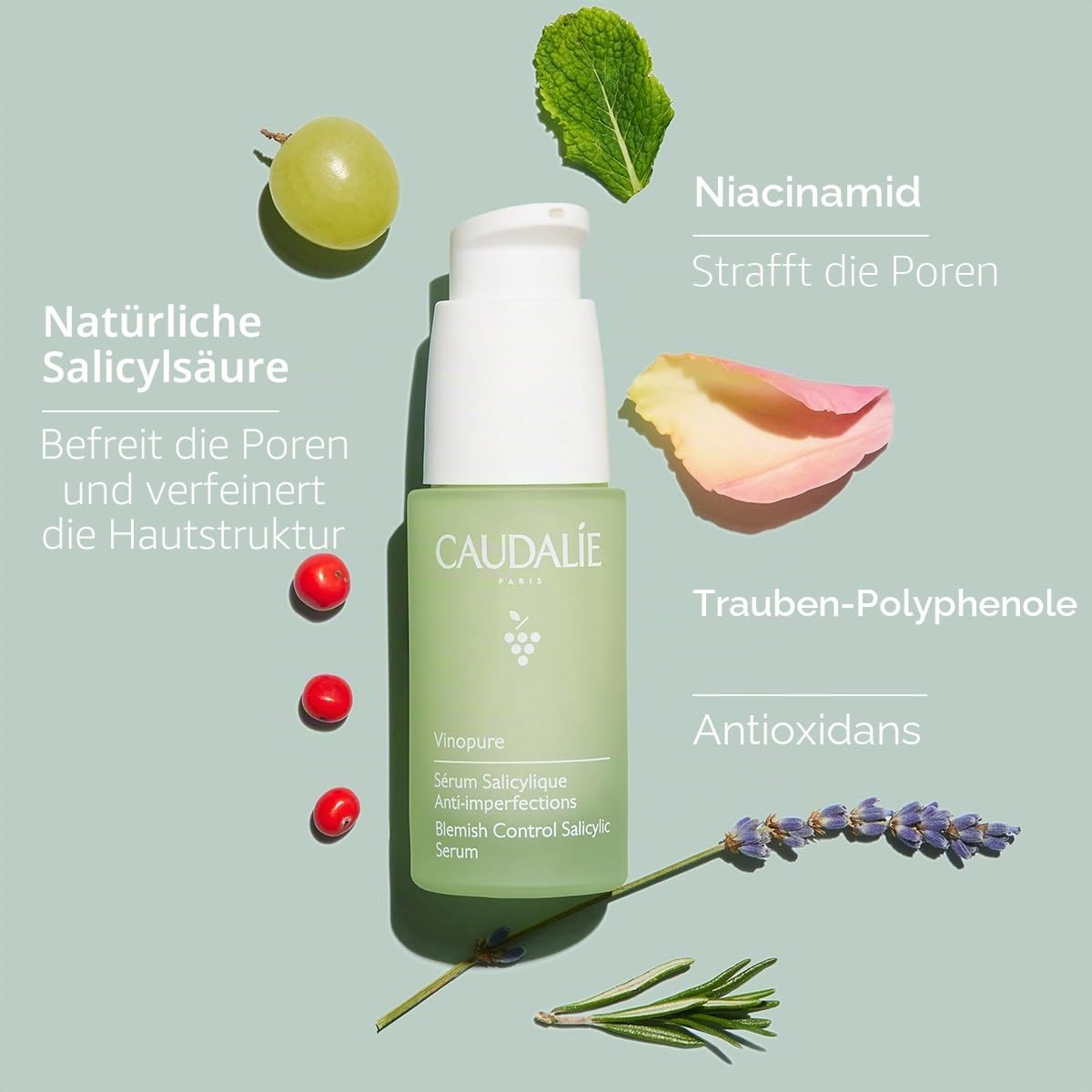 Caudalie Vinopure Serum mit Salicylsäure gegen Unreinheiten – 30 ml