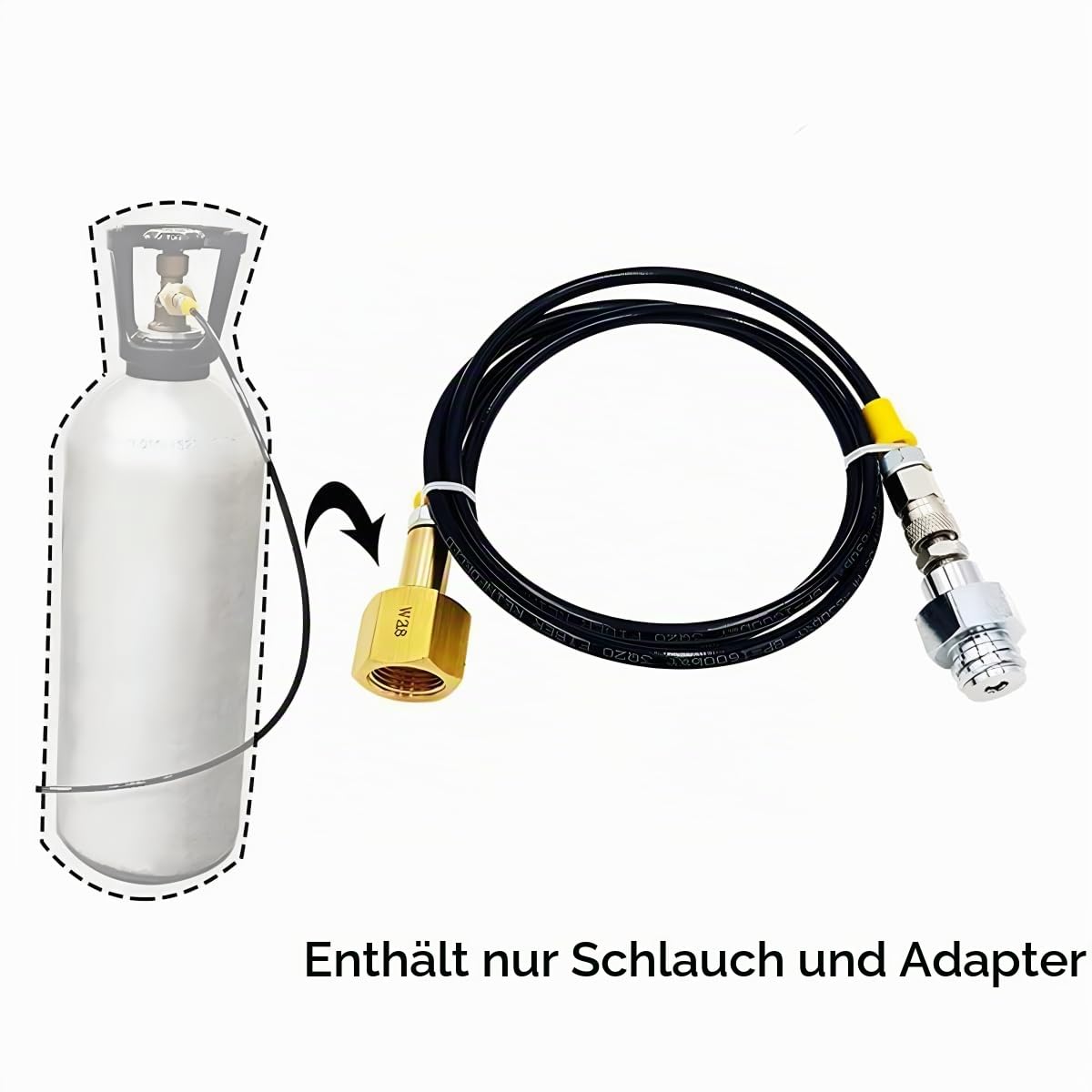 rovrai CO2 Adapter Schlauch Hochdruck 1.5m für Grohe Blue Home Maschine zu 2-10 kg Flaschen Tank Zylinder Küche, Haushalt & Wohnen