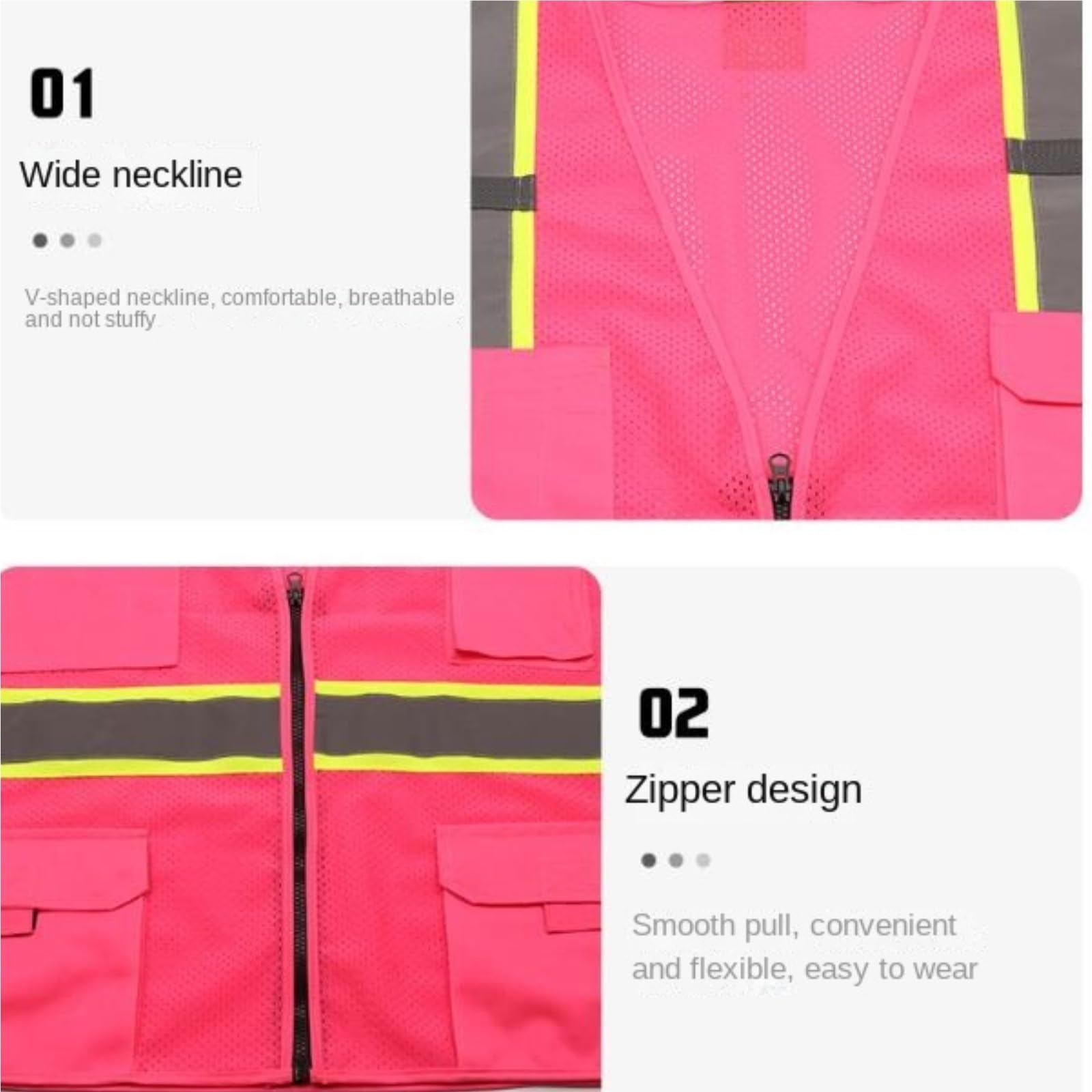 Gilet Réfléchissant Multi-poches For Travaux Extérieurs Et Circulation
